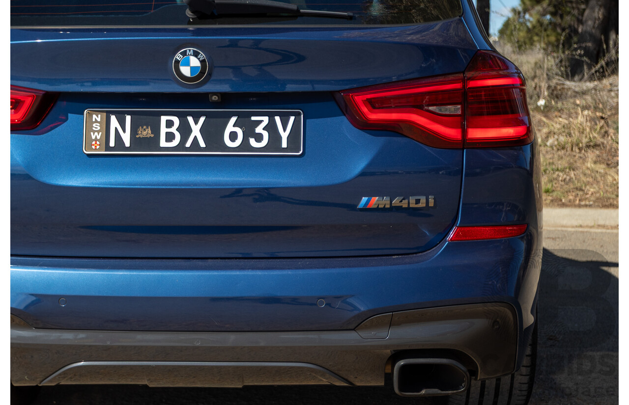 06/2018 BMW X3 M40i (AWD) MY18 G01 4d Wagon Phytonic Blue Metallic Turbo 3.0L