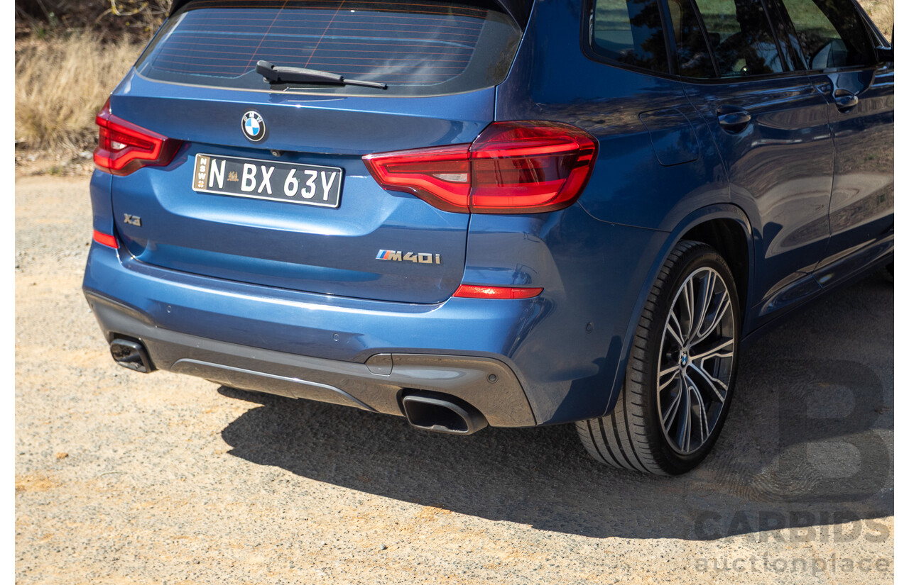06/2018 BMW X3 M40i (AWD) MY18 G01 4d Wagon Phytonic Blue Metallic Turbo 3.0L