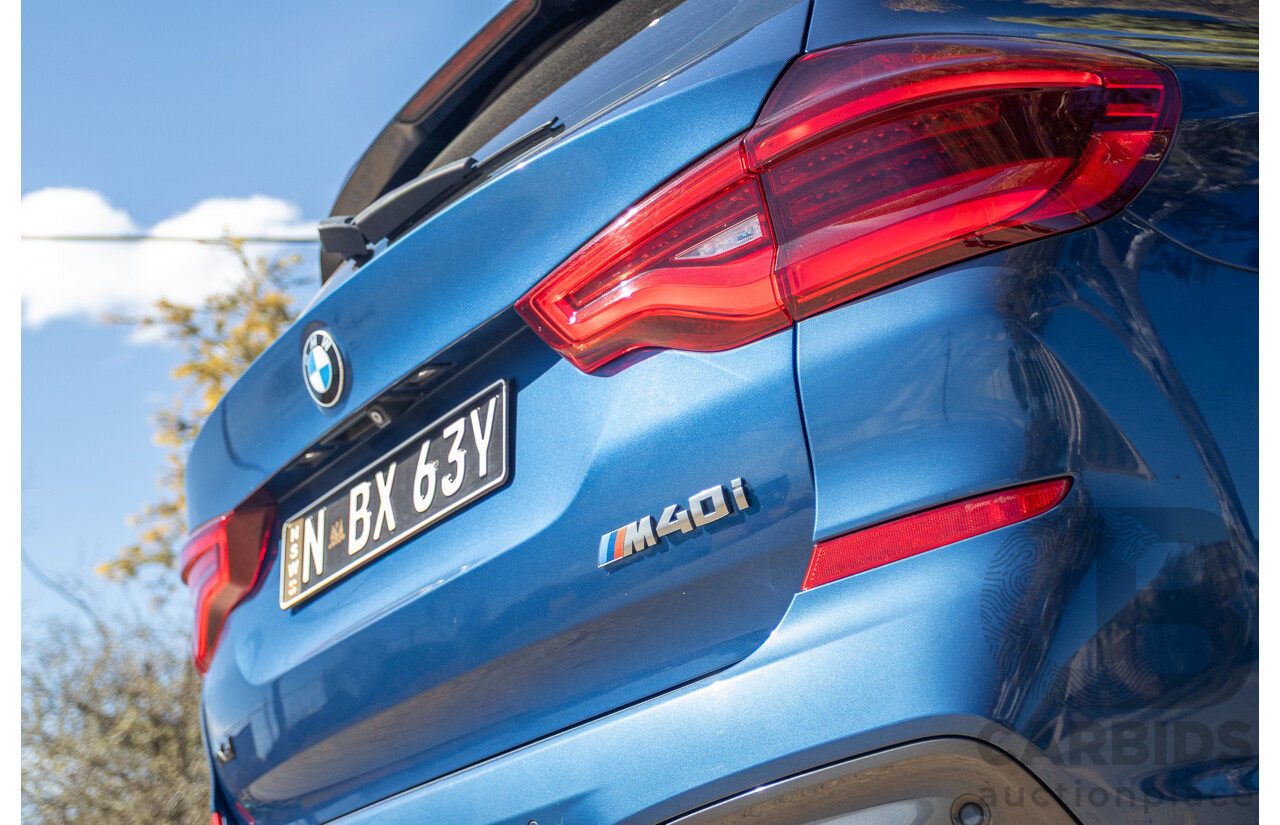 06/2018 BMW X3 M40i (AWD) MY18 G01 4d Wagon Phytonic Blue Metallic Turbo 3.0L