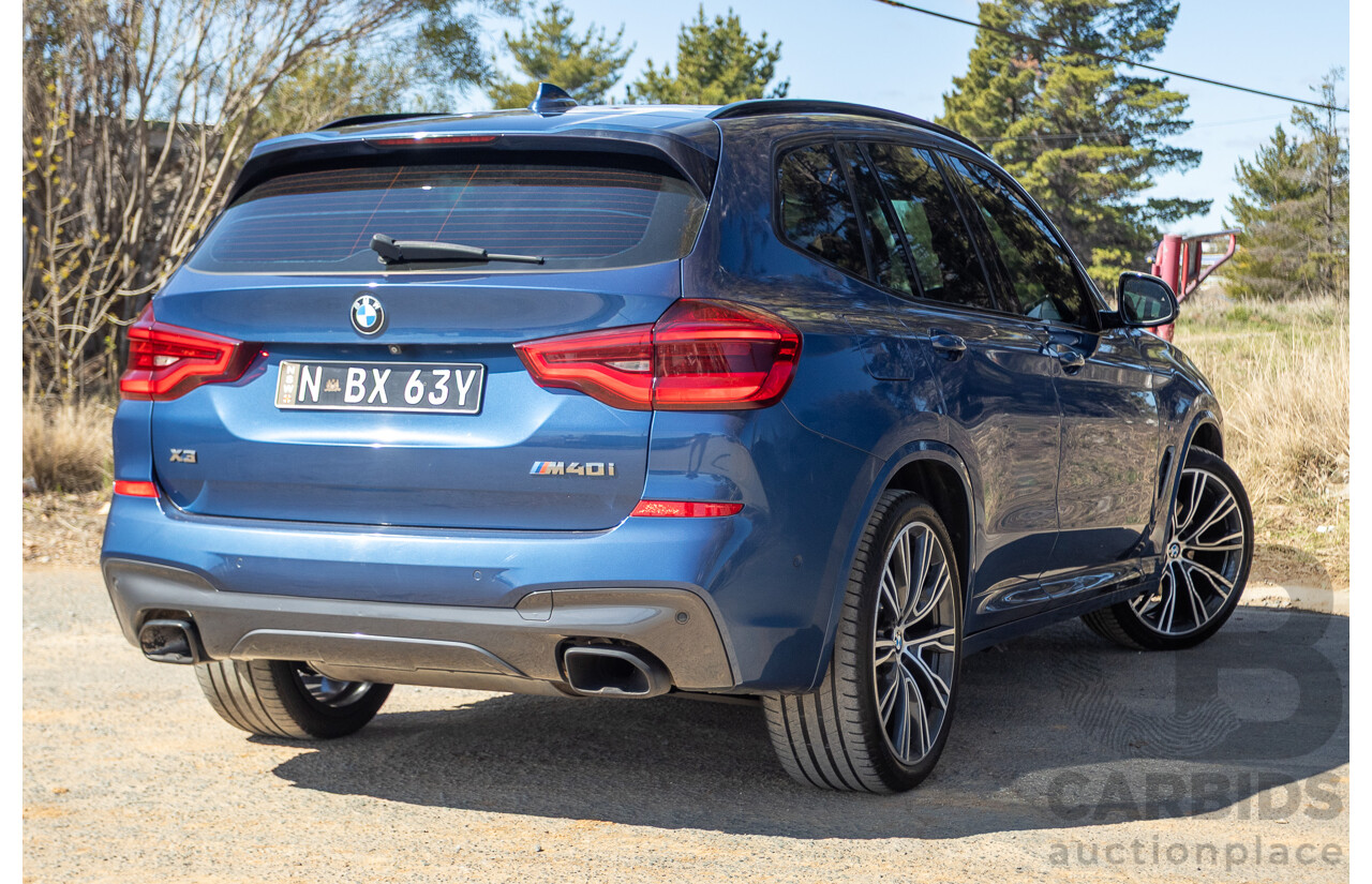 06/2018 BMW X3 M40i (AWD) MY18 G01 4d Wagon Phytonic Blue Metallic Turbo 3.0L