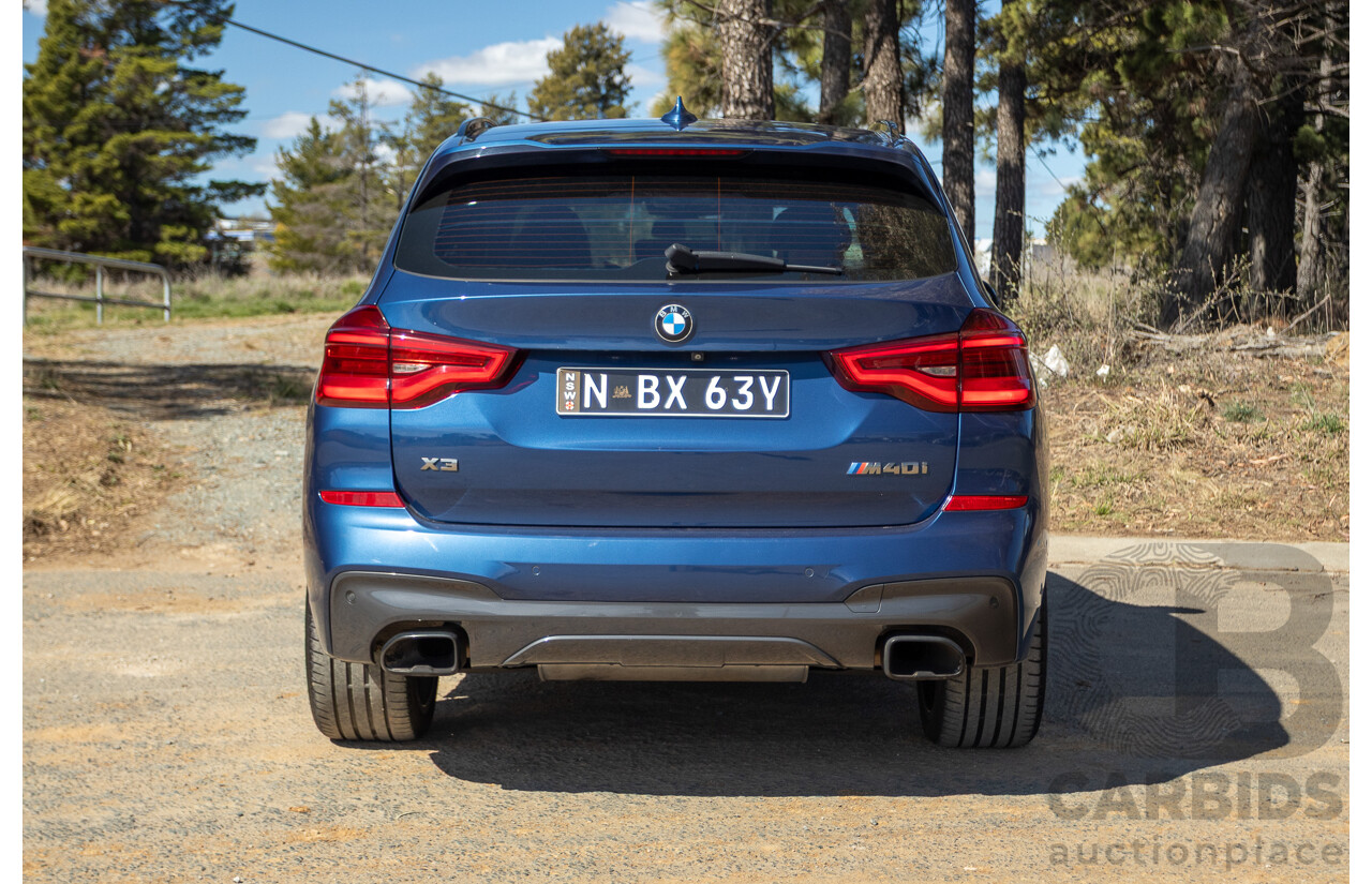 06/2018 BMW X3 M40i (AWD) MY18 G01 4d Wagon Phytonic Blue Metallic Turbo 3.0L