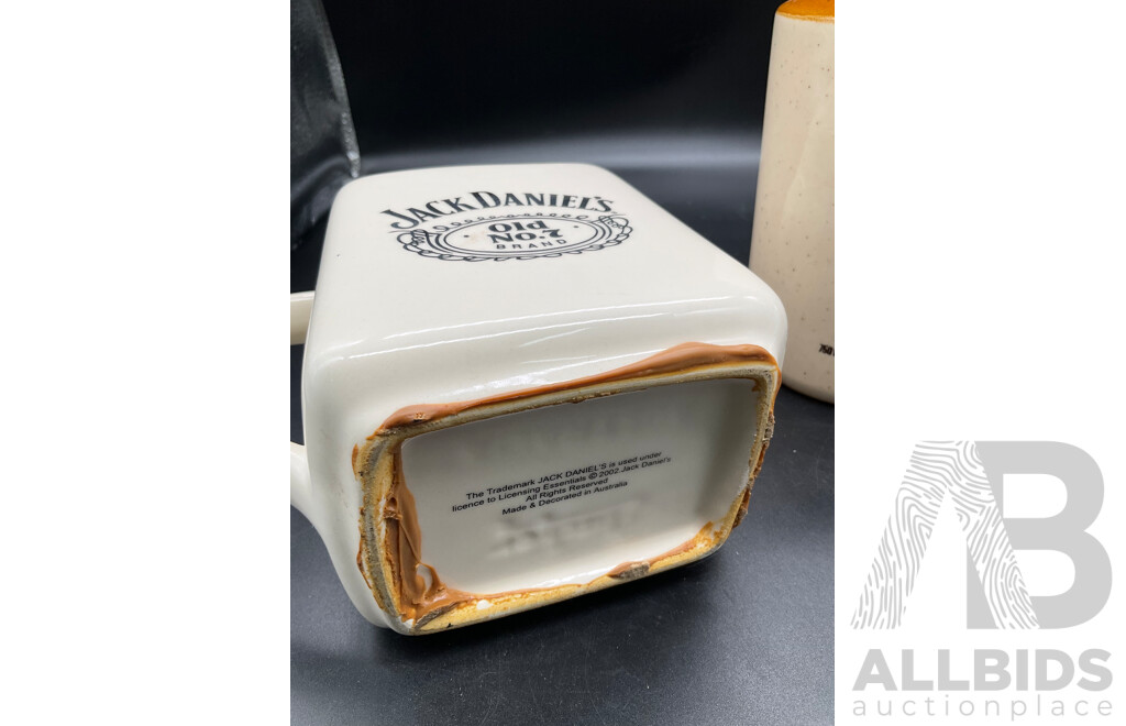 Assorted Empty Whisky Decanters, Original Full Coca-Cola in Glass Bottle From the NACS Show 1998 and Vintage McDonald's 2000 Orlando Worldwide Convention Hinged Coca-Cola Bottle - Lot of 7