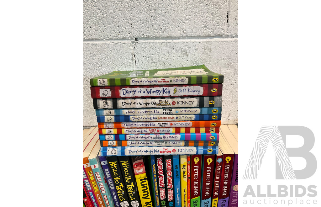 Huge Collection of Kids Books, Including Diary of a Wimpy Kid, David Walliams, Anh Do, the Storey Treehouse, Real Pigeons and More