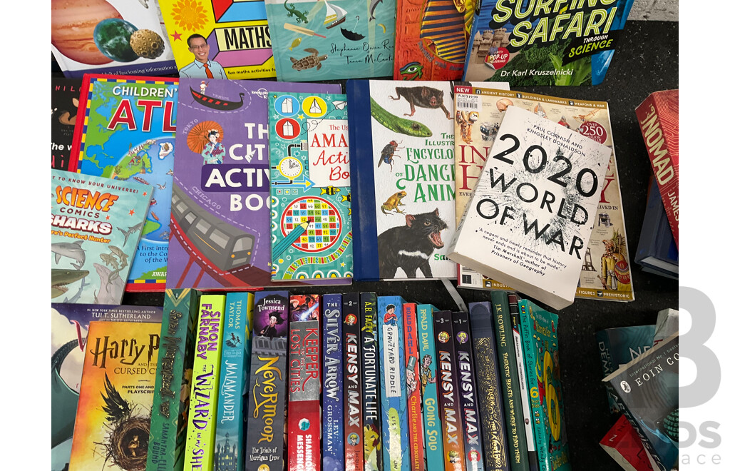 Huge Collection of Kids and Adults Books, Including Harry Potter, Pokemon Handbook, Assorted Encyclopedies and More