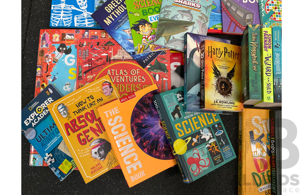 Huge Collection of Kids and Adults Books, Including Harry Potter, Pokemon Handbook, Assorted Encyclopedies and More