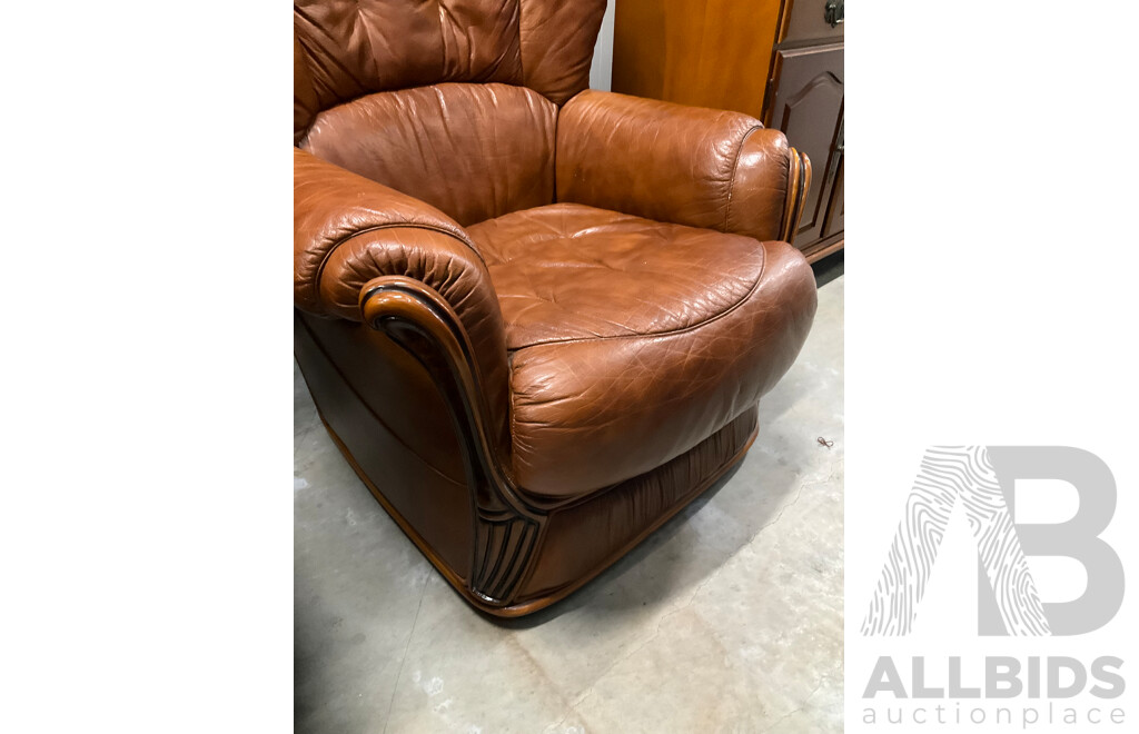 Sofa Suit in Tan Leather 2+1+1