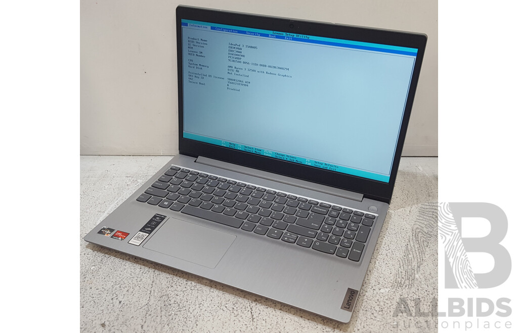 Lenovo ideaPad 3 (15ADA05) AMD Ryzen 3 (3250U) 2.60GHz-3.50GHz 2-Core CPU 15.6-Inch FHD Laptop