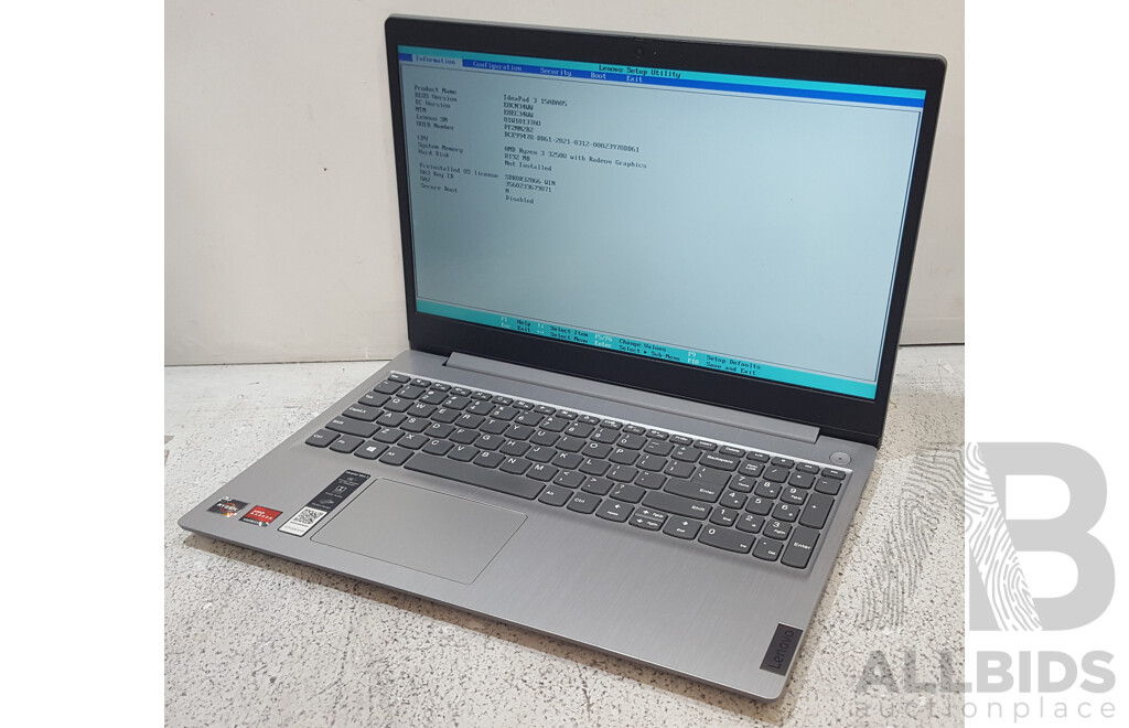 Lenovo ideaPad 3 (15ADA05) AMD Ryzen 3 (3250U) 2.60GHz-3.50GHz 2-Core CPU 15.6-Inch FHD Laptop