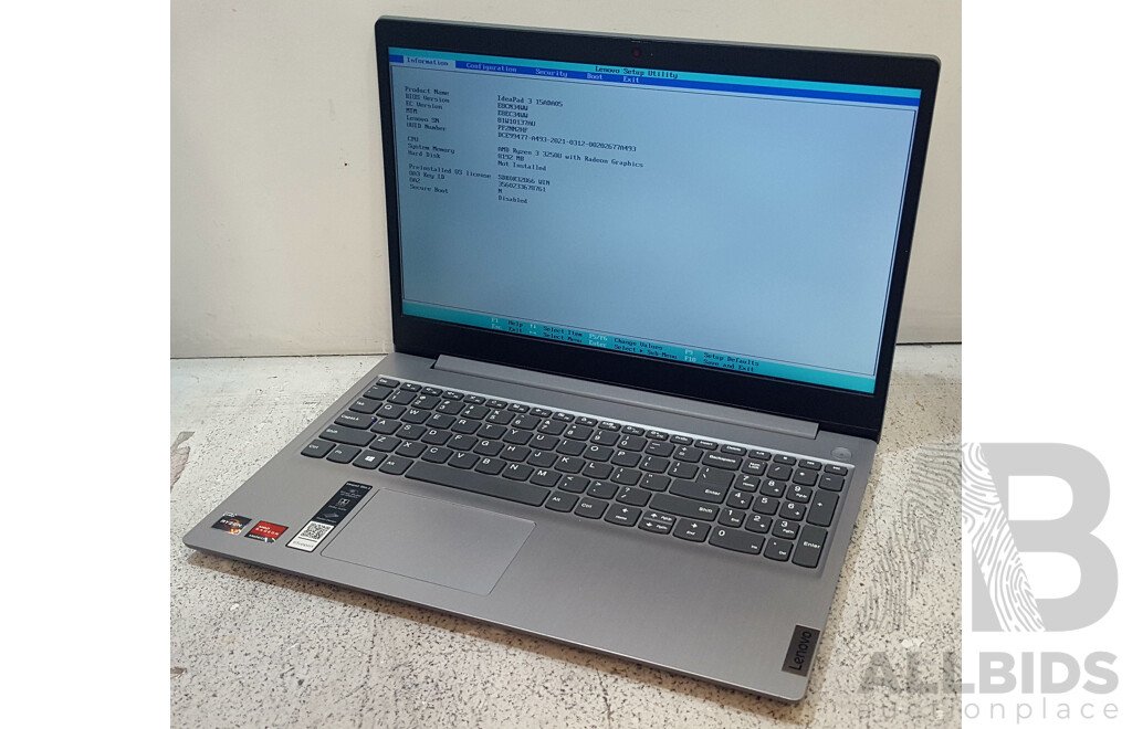 Lenovo ideaPad 3 (15ADA05) AMD Ryzen 3 (3250U) 2.60GHz-3.50GHz 2-Core CPU 15.6-Inch FHD Laptop