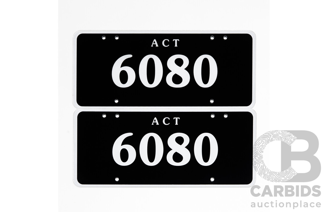 ACT 4-Digit Number Plate - 6080