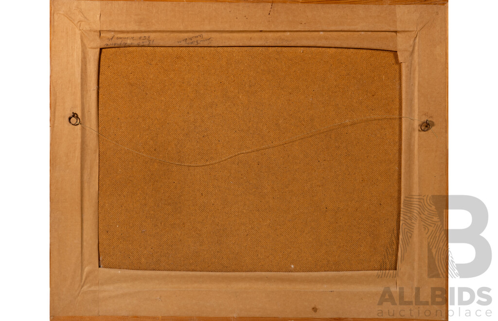 Viola Allen (20th Century, American, 1906-1997), Forest Path (1976), Lovely Original Oil on Masonite, 48.5 x 60 cm (frame)