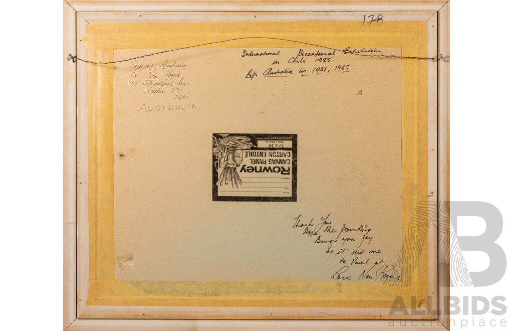 Nan Rogers, (20th Century, Australian), Typical Australia, Original Oil on Canvas Board Panel, 64 x 74 cm (frame)