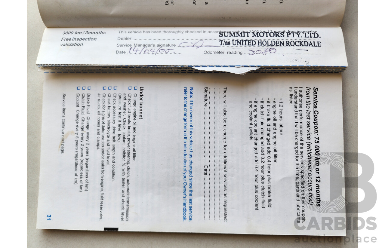 2/2005 Holden Statesman V6 WL 4d Sedan White 3.6L