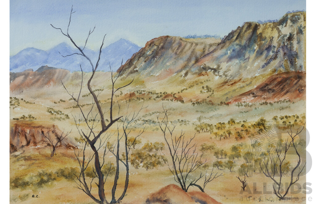 Artist Unknown, (Australian School) Central Australian Landscape W/Clr 