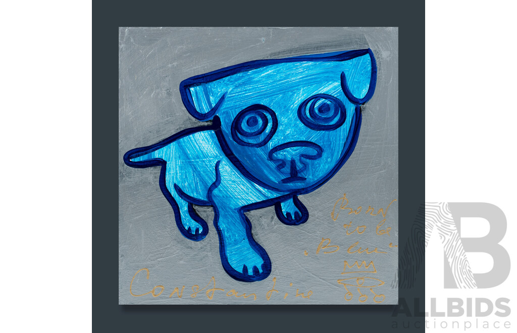 POPOV, Constantine (Swiss/Australian b.1962) 'Born to be Blue,' 2022. Acrylic on Board 