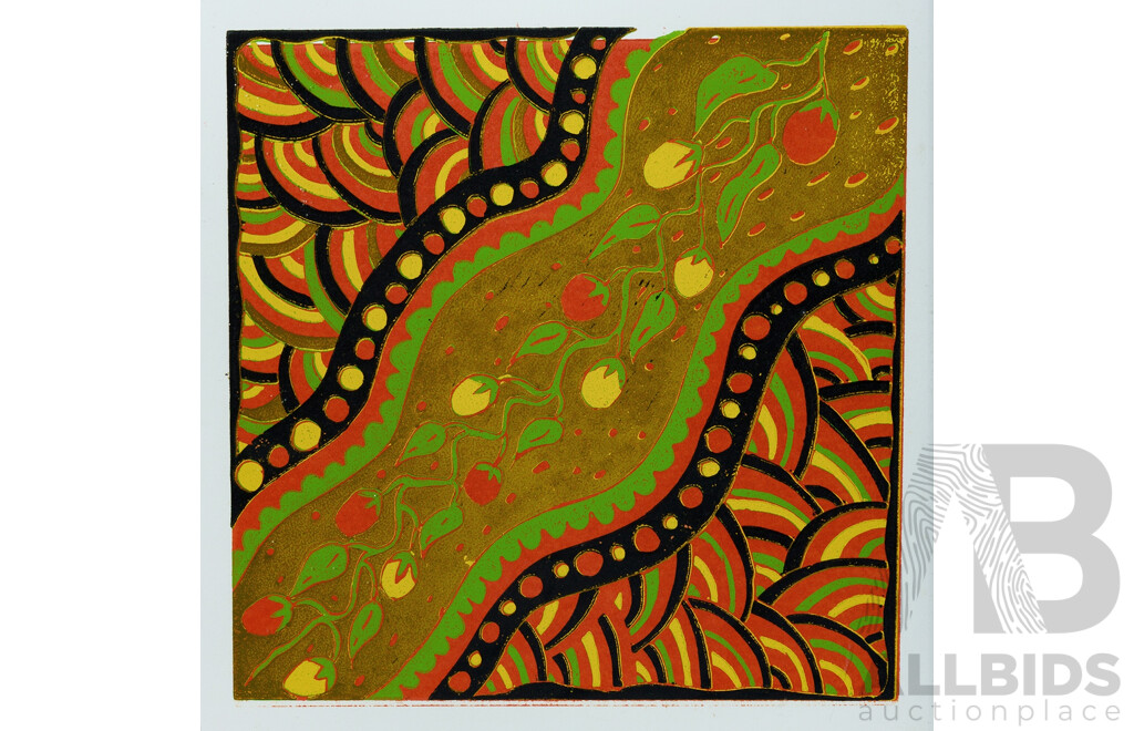 Aboriginal School (3) Screen Prints, Central Desert Motifs 