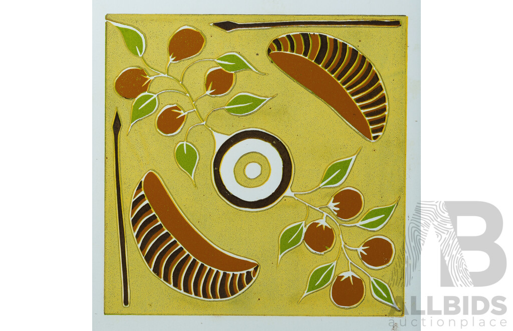 Aboriginal School (3) Screen Prints, Central Desert Motifs 