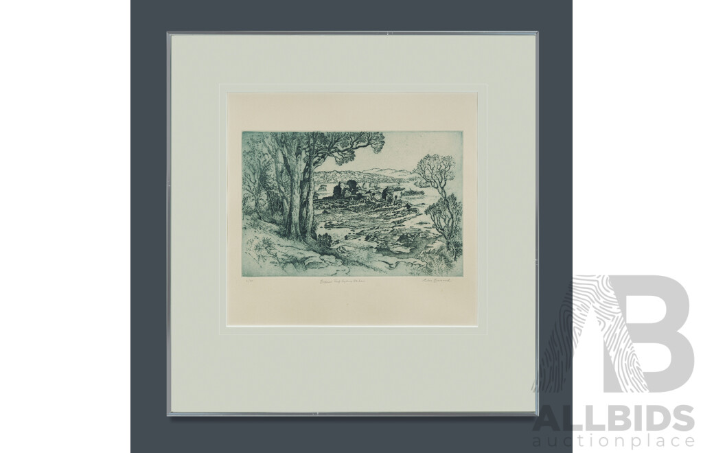 EMANUEL, Cedric (1906-1995) 'Exposed Reef, Sydney Harbour' Etching 2/90 