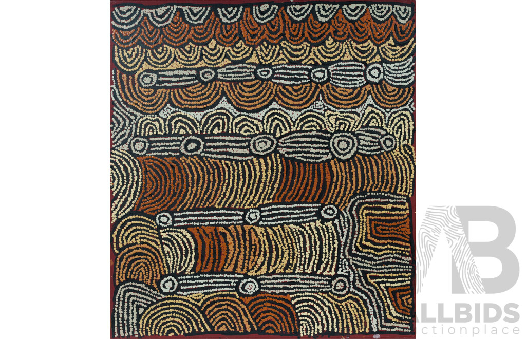 NAPALJARRI, Maisie Campbell (Aboriginal b.1952) 'Tjintjintjin,' 2016. Acrylic on Linen 