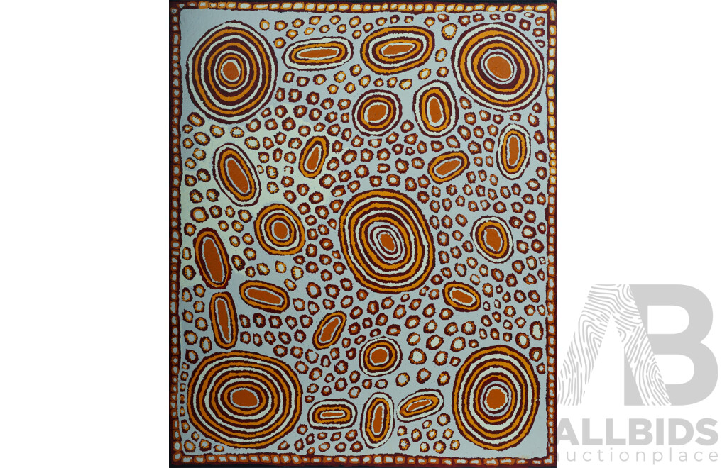 NAPARRULA, Tatalia (Aboriginal b.1957) 'Women Ceremonies at Desert Bore,' 2016. Acrylic on Linen 