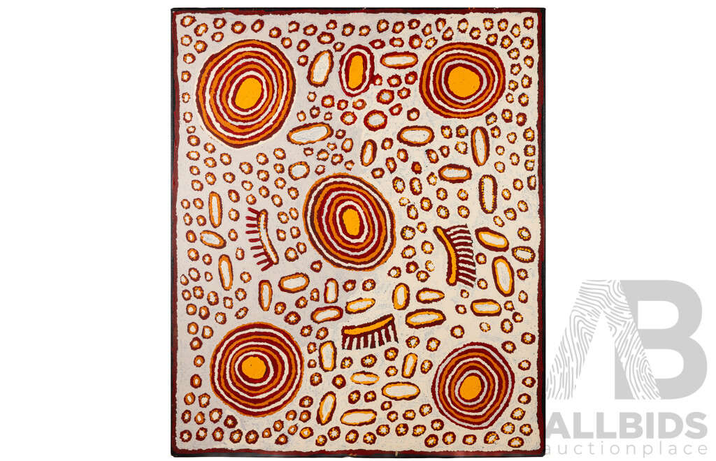 NAPARRULA, Tatalia (Aboriginal b.1957) 'Women Ceremonies at Desert Bore,' 2016. Acrylic on Linen 