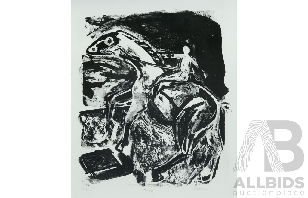 BOAG, Yvonne (b.1954) 'Riding,' 1987. Lithograph 2/10 