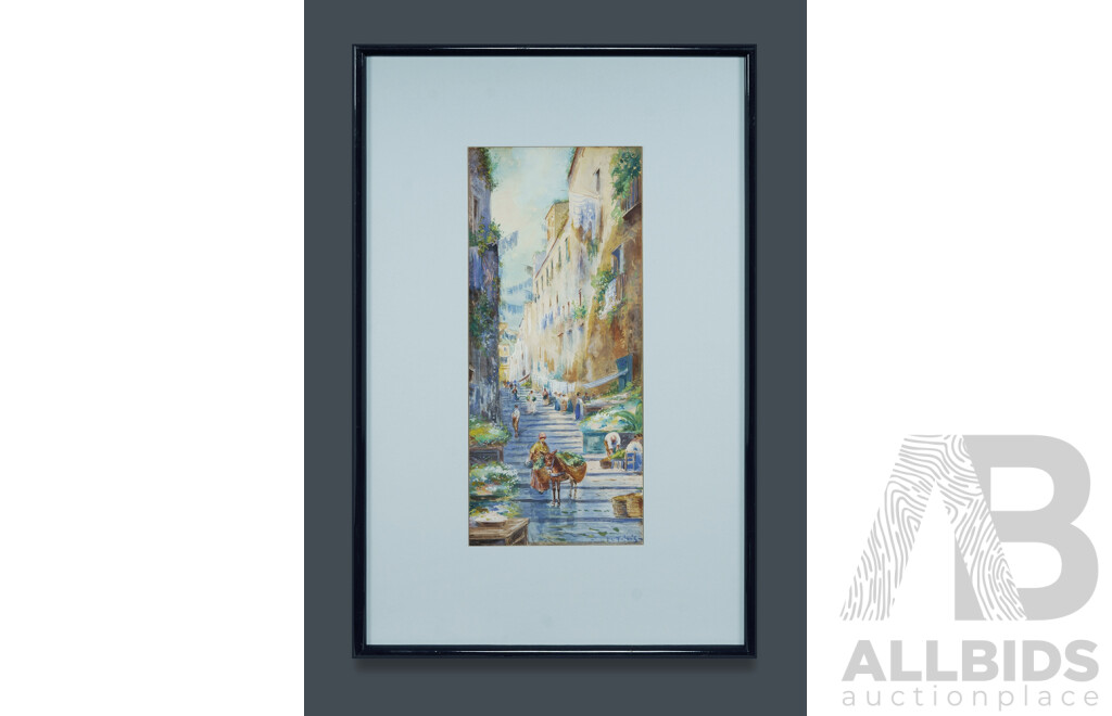 DE FULVIS, Gianni (Italian 1863-1905) Stepped Street Market W/Clr 