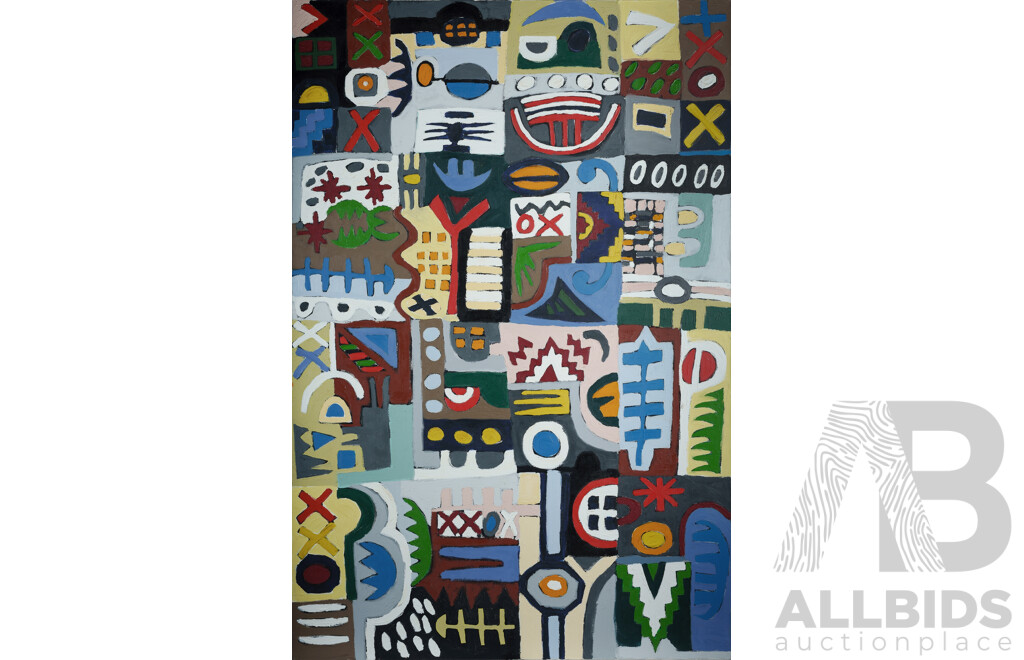 Annie Bierzynski, (20th Century, West-Indies Born Australian), Untitled Abstract, Original Oil on Canvas, 183 X 121 Cm