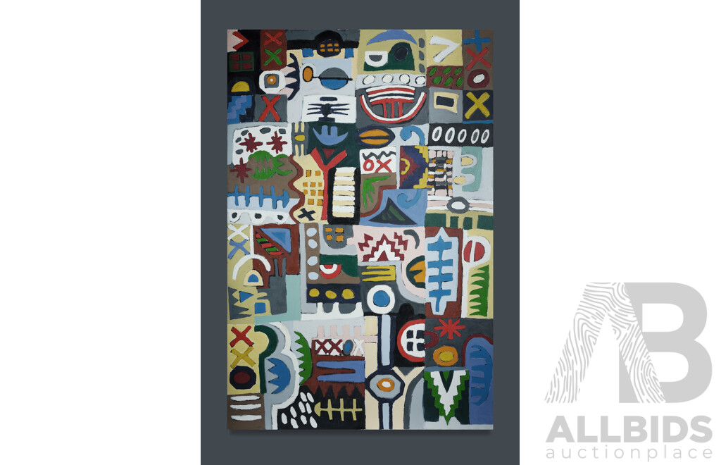 Annie Bierzynski, (20th Century, West-Indies Born Australian), Untitled Abstract, Original Oil on Canvas, 183 X 121 Cm