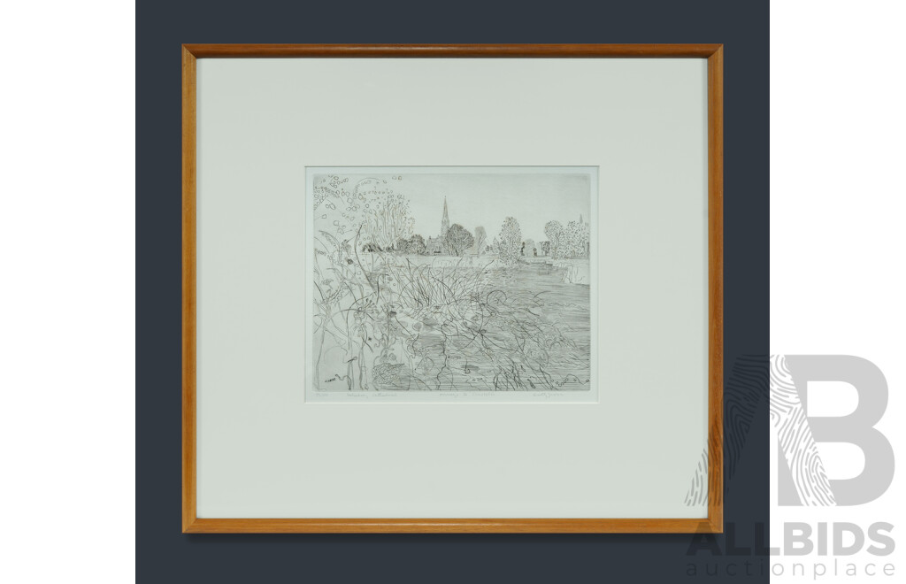 GROSS, Anthony (British 1905-1984) 'Salisbury Cathedral - Homage to Constable' Etching 96/100 