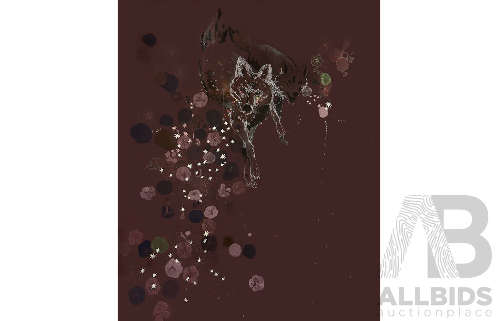 Kirra Jamison (20th Century, Australian, 1982-), Crying Wolf (2007), Original Acrylic, Vinyl & Pen on Canvas, 220 x 180 cm (frame)