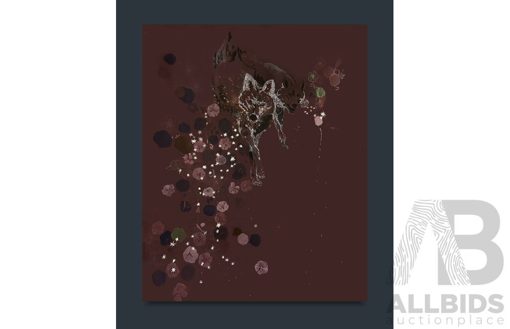 Kirra Jamison (20th Century, Australian, 1982-), Crying Wolf (2007), Original Acrylic, Vinyl & Pen on Canvas, 220 x 180 cm (frame)