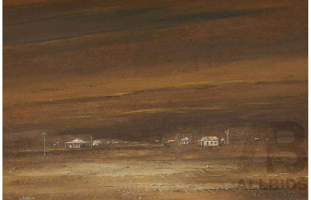 LAWSON, Peter (b.1946) Australian Outback Landscape Oil on Canvas Board