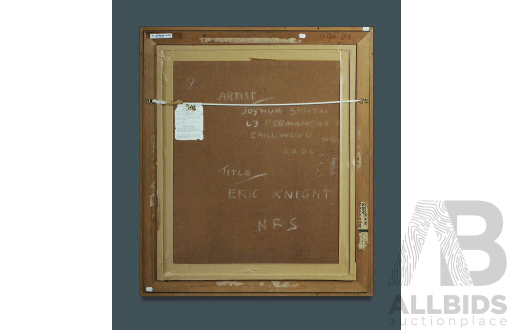 SMITH, Joshua (1905-1995) 'Eric Knight,' c.1970. Oil on Board 