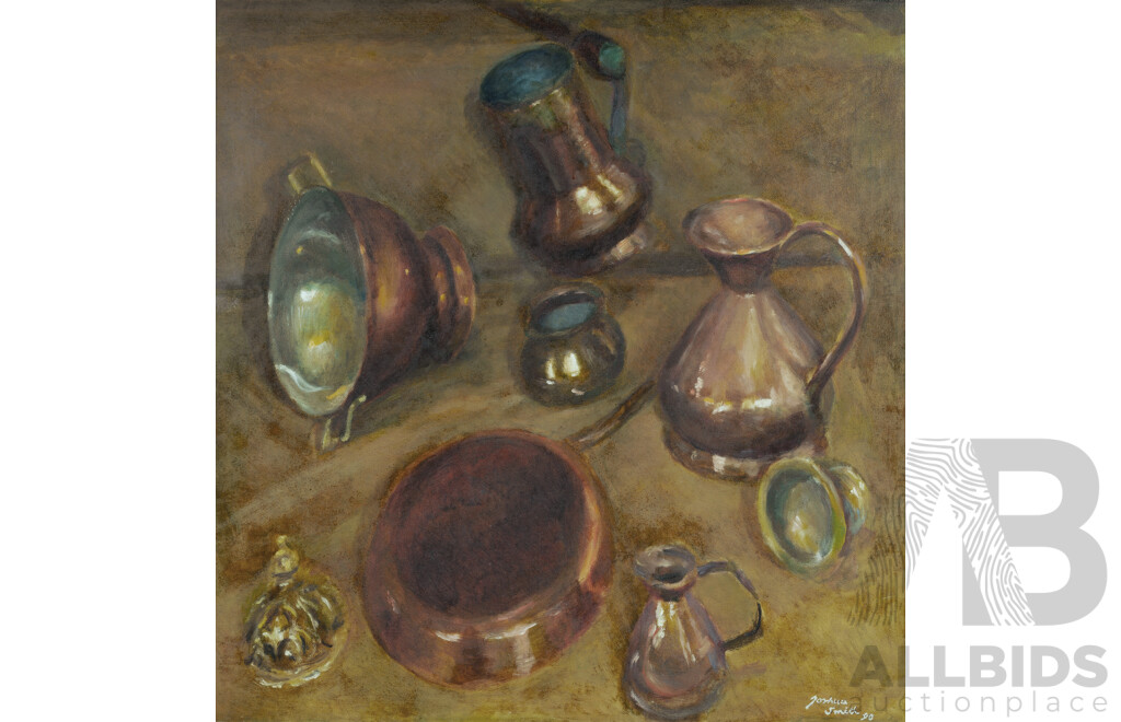 SMITH, Joshua (1905-1995) 'Copper and Brass,' 1990. Oil on Canvas on Board 