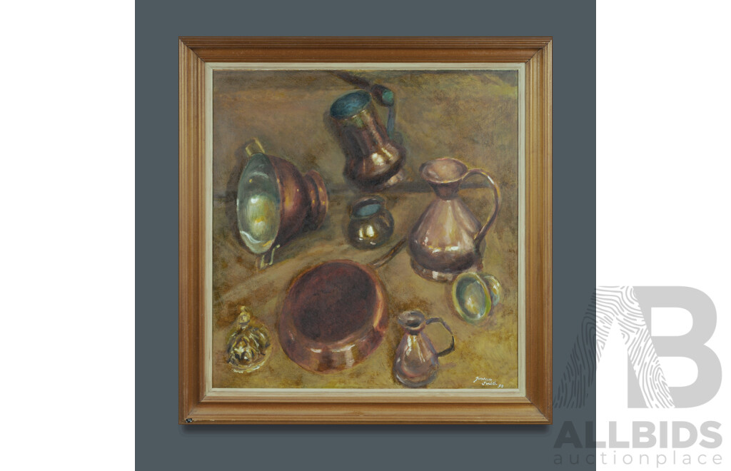 SMITH, Joshua (1905-1995) 'Copper and Brass,' 1990. Oil on Canvas on Board 