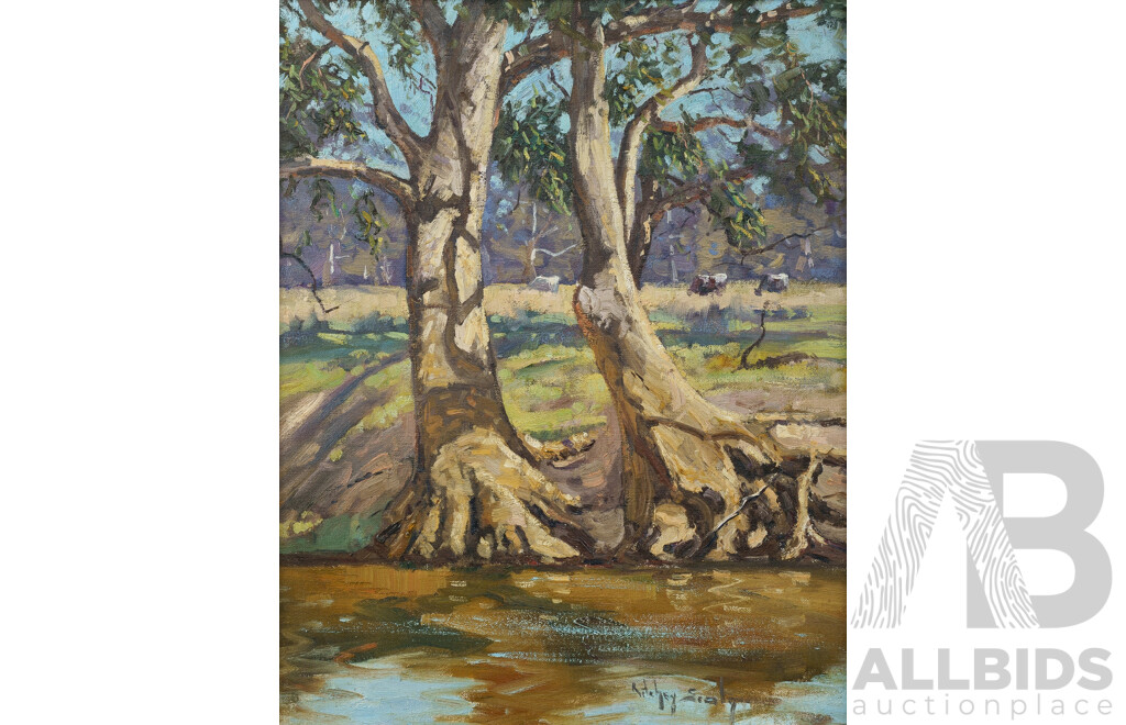 SEALY, Ritchey (b.1962) 'Gums by the Lachlan [River, NSW]' Oil on Canvas on Board 
