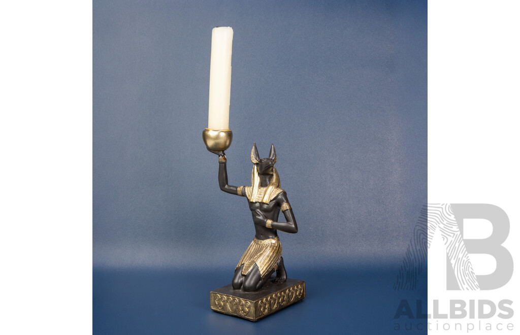 Anubis Candle Holder, High Quality Resin, Height Approx 18 Cm