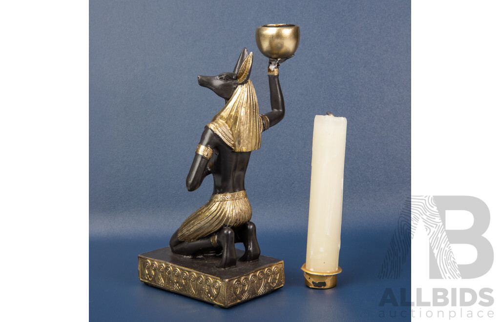 Anubis Candle Holder, High Quality Resin, Height Approx 18 Cm