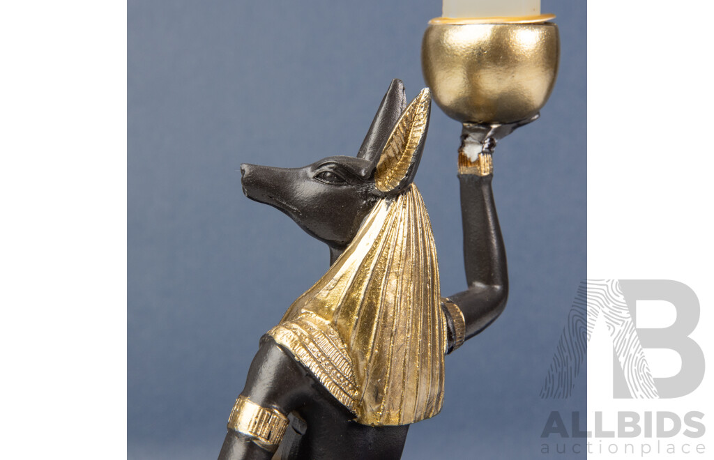Anubis Candle Holder, High Quality Resin, Height Approx 18 Cm