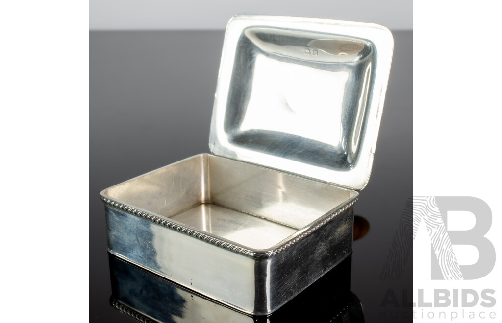 Antique English Asprey London Sterling Silver Minaiture Warming Dish with Turned Box Wood Handle, Birmingham 1939, Weight Including Handle 187 GM