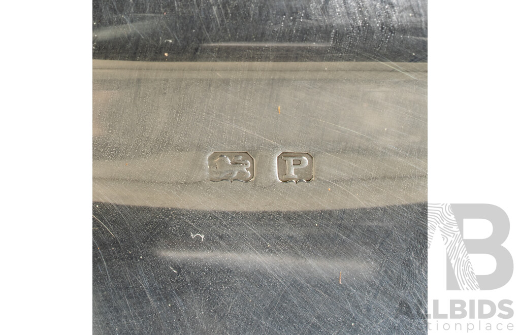 Antique English Asprey London Sterling Silver Minaiture Warming Dish with Turned Box Wood Handle, Birmingham 1939, Weight Including Handle 187 GM