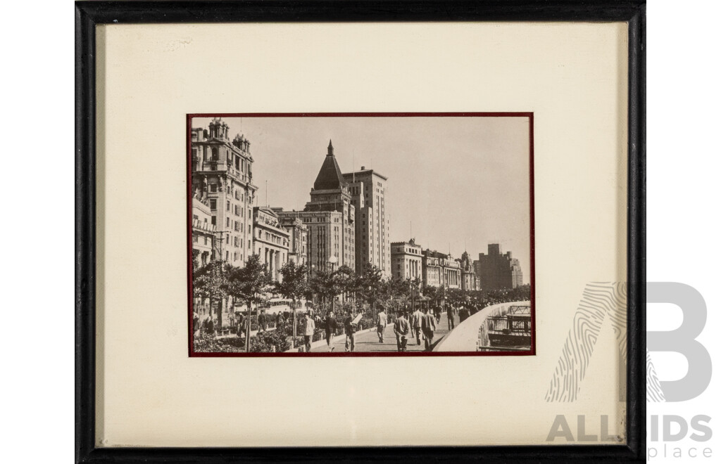Collection of Five Quality Black and White Prints From Original Photos Featuring Varied Vistas of Shanghai, 20 x 25 cm (frames) (5)