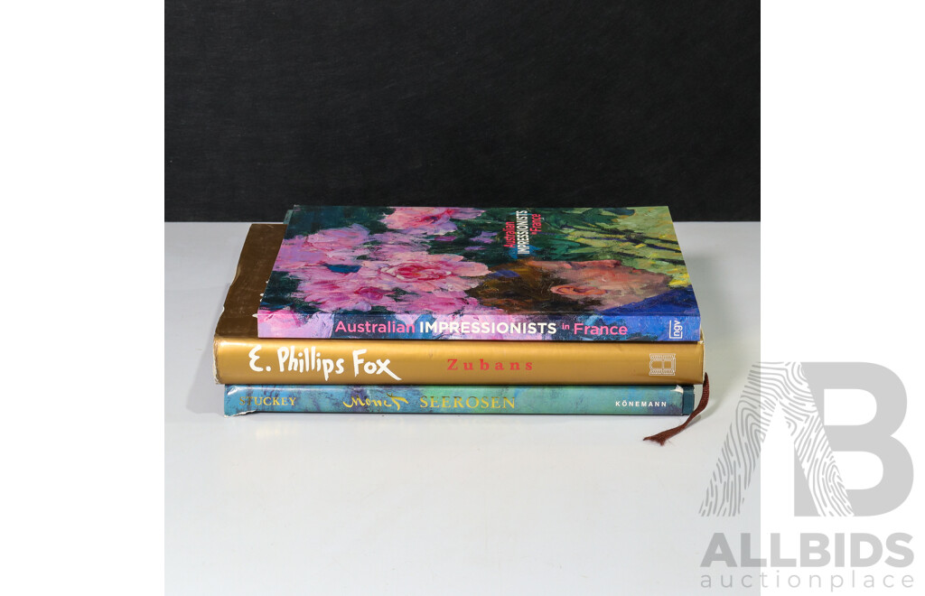 Wonderful Collection of Three Art Books (Two Hard Cover & One Soft Cover) Featuring Impressionism in Both Australia and France Including Seerosen (Waterlilies) - Monet and More (3)