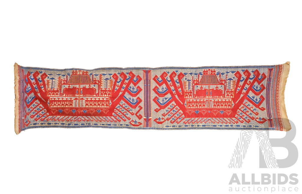 Artists Unknown, (Indonesian, Mid-Late 19th Century), Hand Woven Palepai Ship’s Cloth, Cotton Textile, 60 x 264 cm (approx)