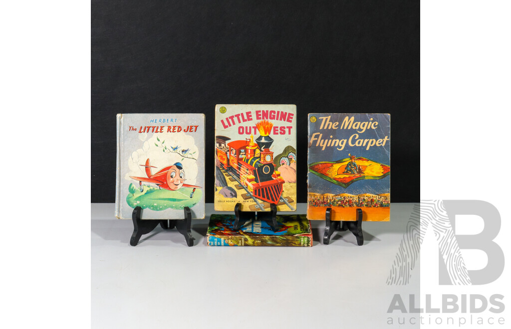 Collection of Four Vintage 1950s Children Books Including Hard Cover the Rivals of Rookwood by Owen Conquest, Alongside Trio of Illustrated Picture Books, (4)