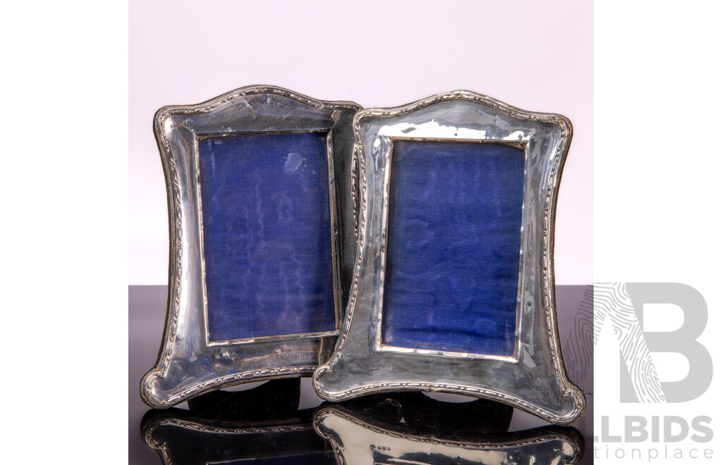 Wonderful Pair Antique Picture Frames with Sterling Silver Surrounds, Birmingham 1909, William Neale