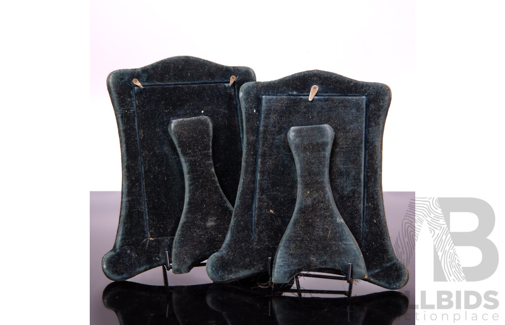 Wonderful Pair Antique Picture Frames with Sterling Silver Surrounds, Birmingham 1909, William Neale