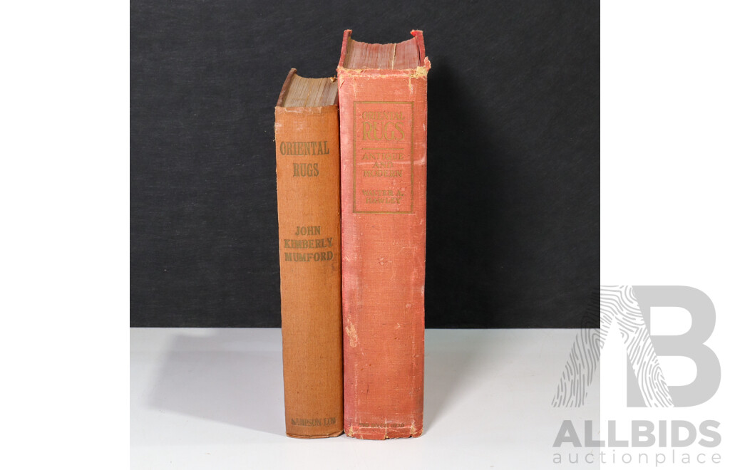 Pair of Antique Reference Hard Cover Books on Oriental Rugs 29 x 22 cm (largest) (2)