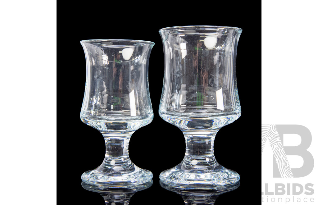 Two Sets of Six Holmegaard Ships Glasses, Mid-20th Century